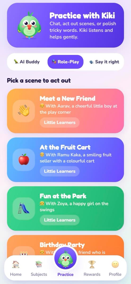 Role-play scenes