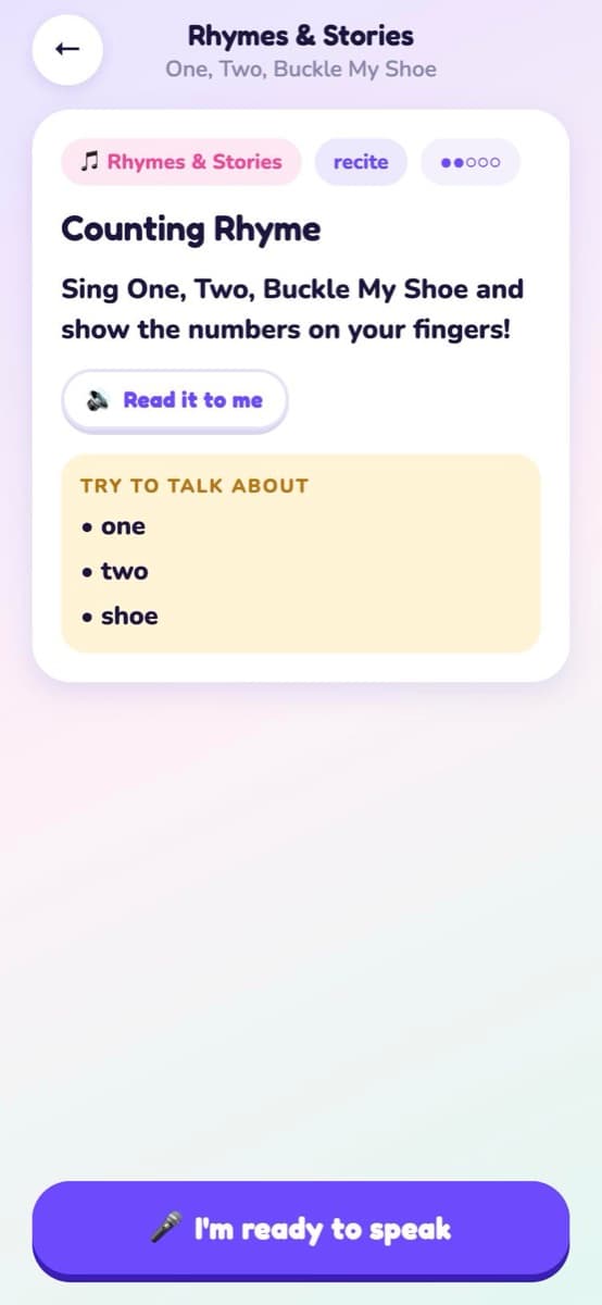 A rhyme task